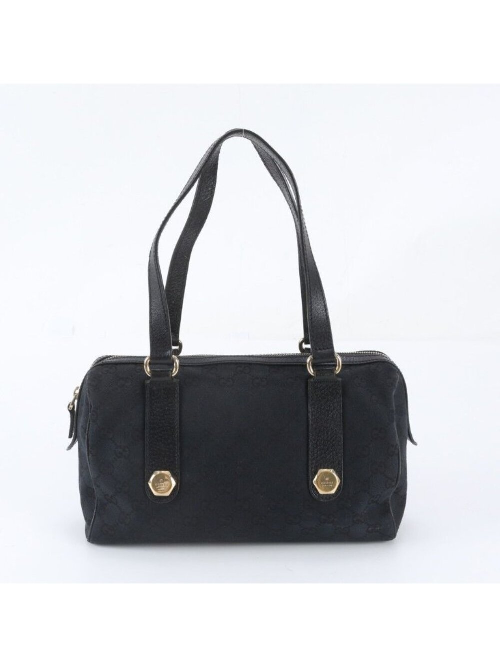 Gucci GG Canvas Mini Boston Leather Handbag Tote